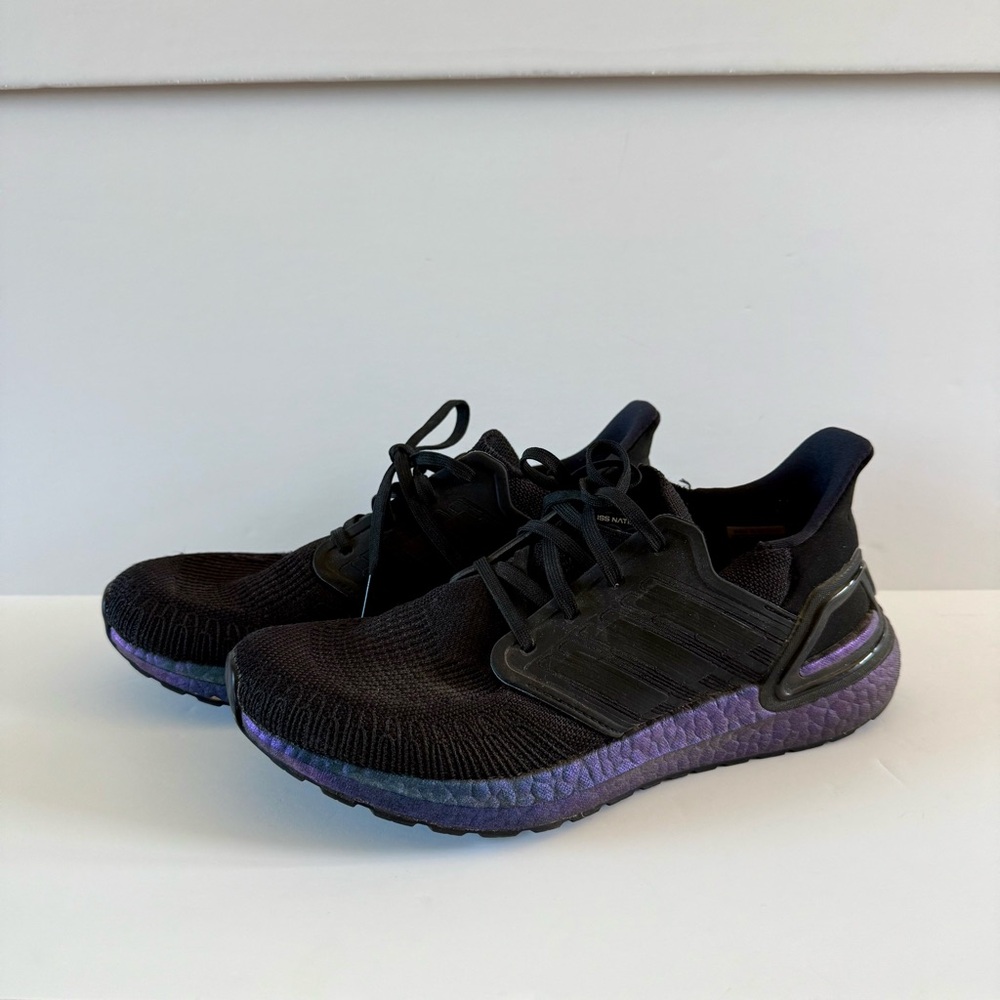 Adidas UltraBoost 20 Black Signal Cyan Running Shoes
